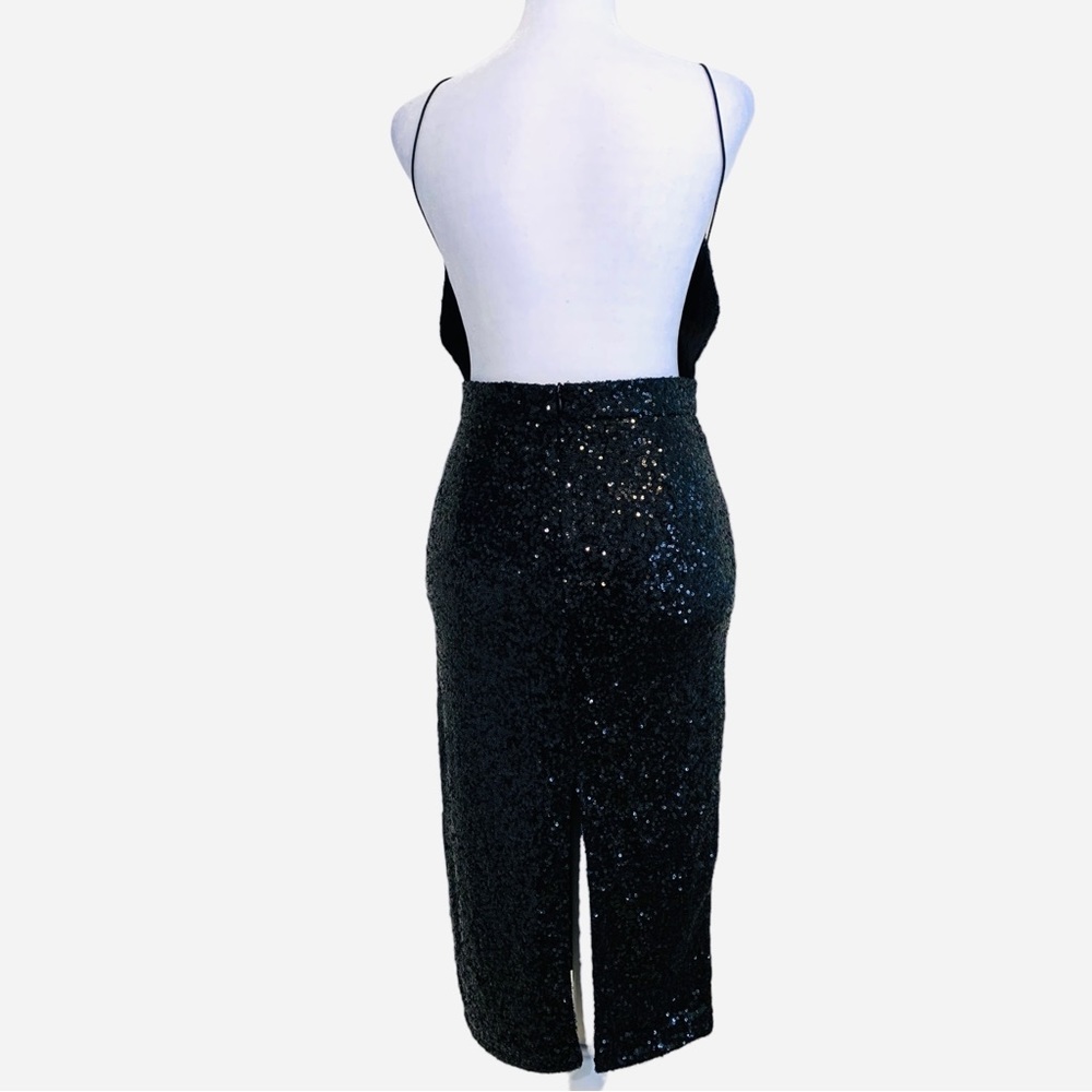 Rehab | Nearly Naked Backless Sequin Midi Dress Black Size S - Picture 2 of 16
